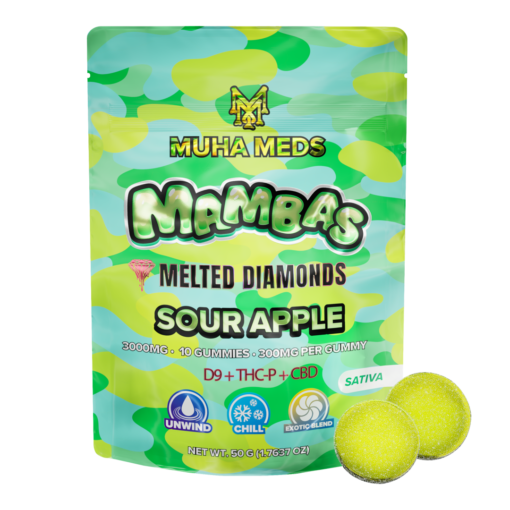 Sour Apple Melted Diamonds Gummies,